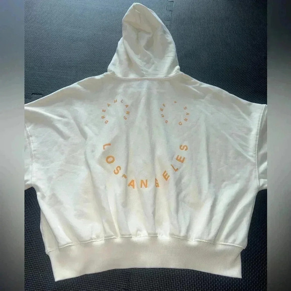 Fabletics Lightweight Terry Shrunken Hoodie size XL Colour: Cream/Graphic - Picture 3 of 13